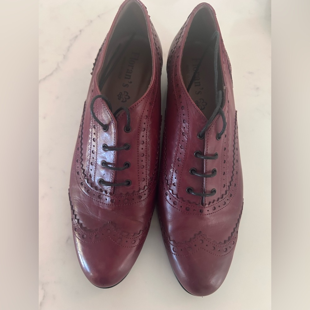 Women's Burgundy Leather Brogues